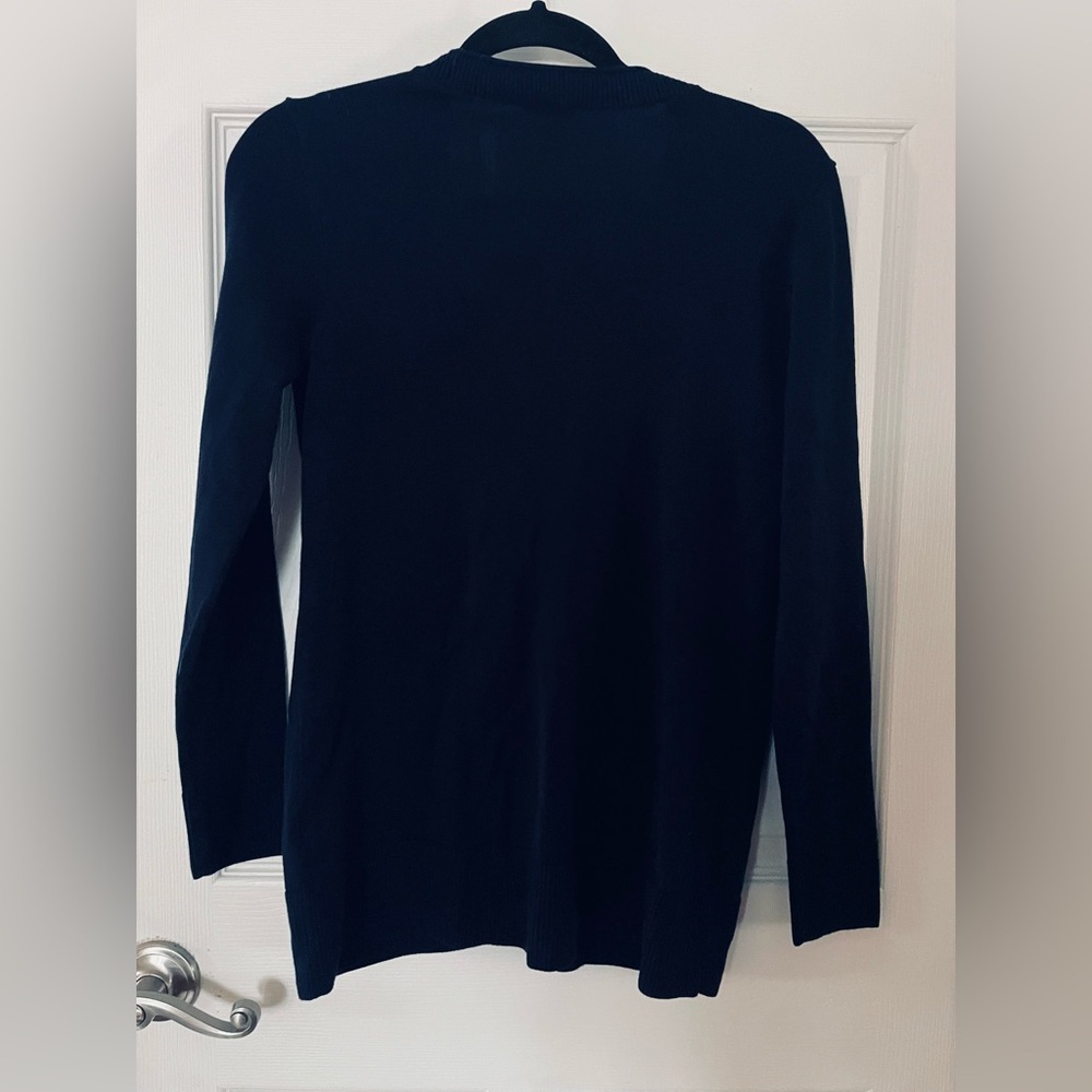 Talbots Womens V-Neck Navy Blue Cardigan Sweater XS - Picture 2 of 3